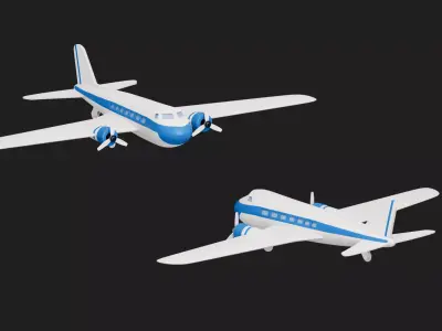 aircraft Low-poly 3D model