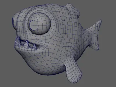 Mutant Deep Sea Fish - Low Poly PBR Low-poly 3D model