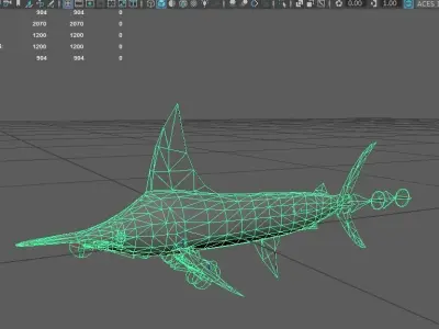 Marlin Low-poly 3D model