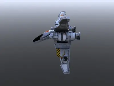 Earth Defender - Spacecraft Low-poly 3D model