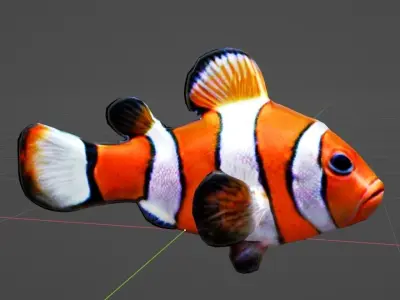 Low-Poly Clownfish Delight - Realistic 3D Model Low-poly 3D model
