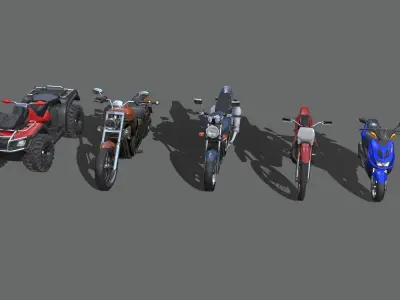 Motorbikes Pack Low-poly 3D model