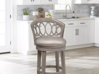 Adelyn Antique Graywash Swivel Bar Stool 3D model
