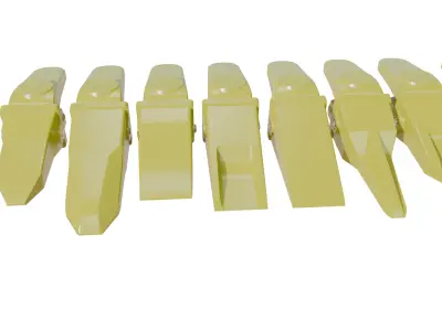 Bucket Teeth Pack Universal Excavator Loader Attachments  Low-poly 3D model