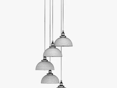 FACTORY FILAMENT CLEAR GLASS DOME ROUND PENDANT 3D model