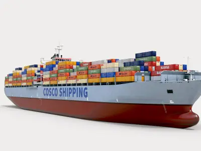 Cargo container ship 300m Low-poly 3D model