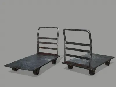 Trolley metal hand truck Low-poly 3D model