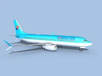 Boeing 737-800 Max Korean Air 3D model