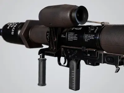 Pnzerfaust 3 rocket launcher game ready asset Low-poly 3D model