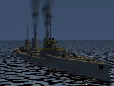 Battlecruiser SMS Von der Tann 3D model