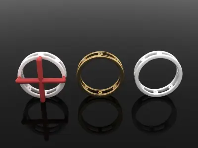 Spaced Infinity Bezel Basket Band Ring 1mm40 Diamond Size 3D print model