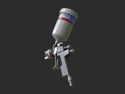 Spray Gun Low-poly 3D model