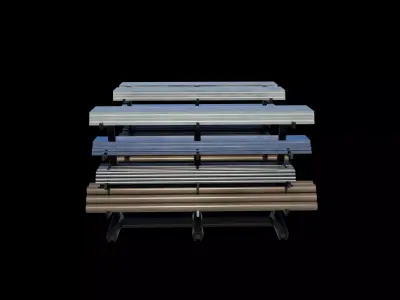 Steel storage rack with pipe 3D model