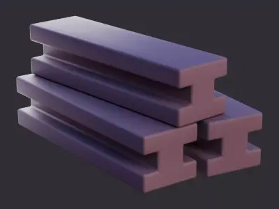 Low Poly Beam Stack 3D model