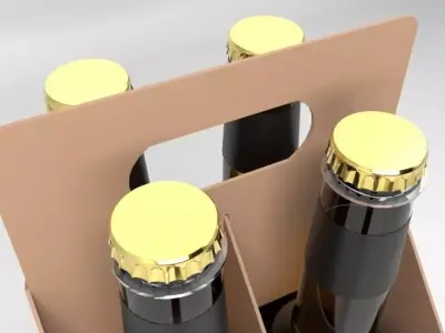 Beverage Branding Package No1 4Pack Low-poly 3D model