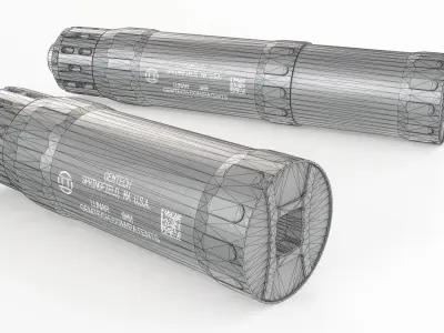 Gemtech Lunar 9 Handgun Suppressor Low-poly 3D model