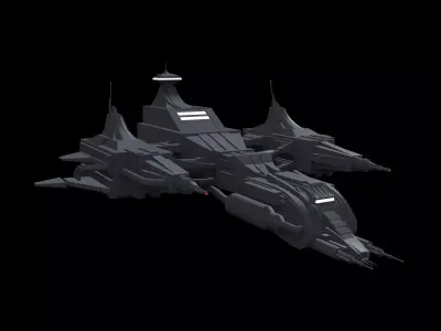 Low-poly space ship Free low-poly 3D model