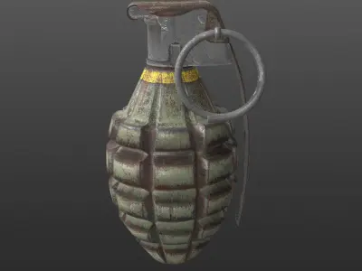 MK2 GRENADE Low-poly 3D model 4