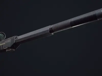 Rifle low-poly 3D model sniper Low-poly 3D model