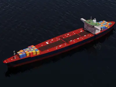 Oil Tanker ship Low-poly 3D model
