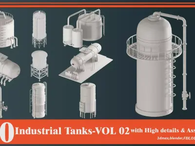 Industrial Tanks VOL 02 Free 3D model