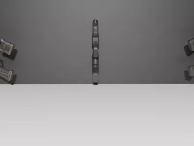 Device02 Blaster Gun Broken in Half LowPoly LOD Low-poly 3D model