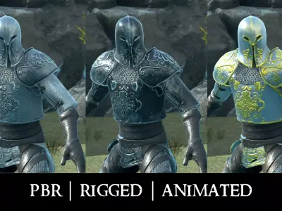 Medieval Knight Low-poly 3D model