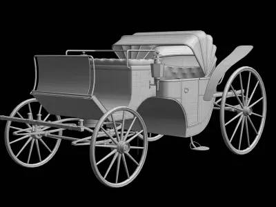 3D Model Luxury Antique Horse-Drawn Vehicle 3D model