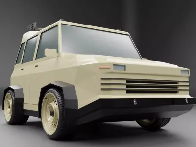 Small SUV car low poly model Low-poly 3D model