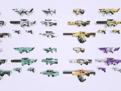 3D Props - Sci-fi Gun Low-poly 3D model