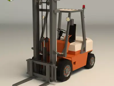 Low Poly Forklift 01 Low-poly 3D model purchase