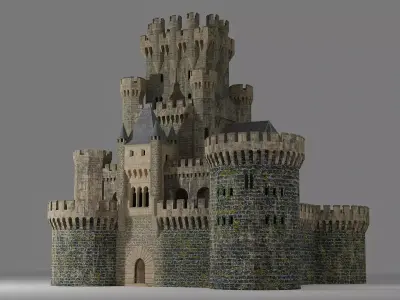 Spanish Castle Butron Low-poly 3D model
