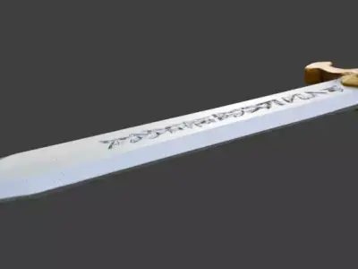 Stylized Fantasy Runic Sword 3D Model Low-poly 3D model