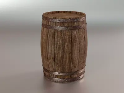 Wooden Barrel 3D model