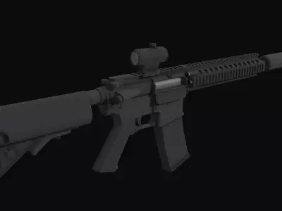 M4A1 Tactical Low Poly Low-poly 3D model