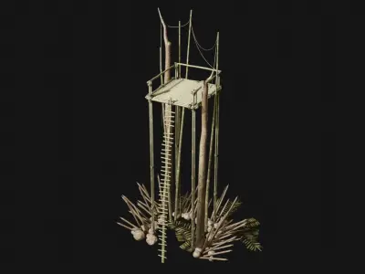 JUNGLE SWAMP WATCHTOWER SCOUT HUNTER TOWER AAA COLLECTION Low-poly 3D model