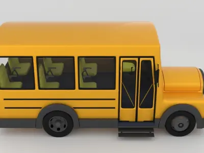 Stylized School Bus 3D Model Low-poly 3D model purchase
