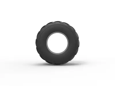 Old school pulling truck tire Scale 1 to 25 3D print model
