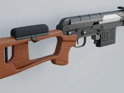 SVD Sniper Rifle Free 3D model
