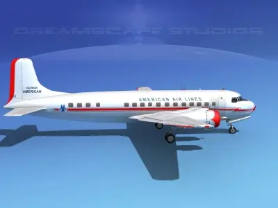 Douglas DC-6 Ansett 3D model