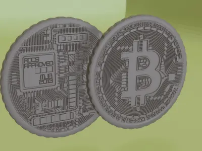 Bitcoin two bitcoins 3D print model