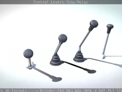 Control Levers - Low Poly Low-poly 3D model