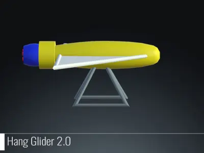 Hang Glider v2 - 3D Air Vehicles Low-poly 3D model