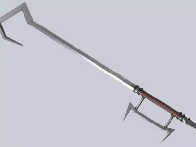 Hook sword Low-poly 3D model