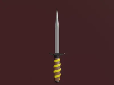 Dagger Low-poly 3D model 7