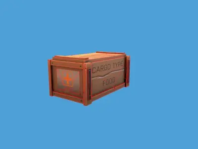 Stylized food crate Free low-poly 3D model