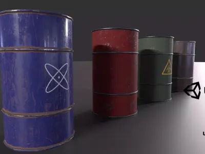 industrial and laboratory barrels Game-ready  Free low-poly 3D model