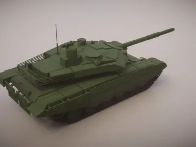 Simple T-90M Tank Low-poly 3D model