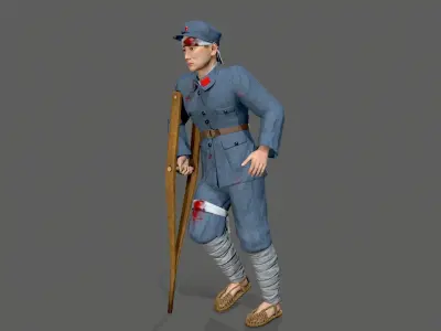 the wounded Low-poly 3D model