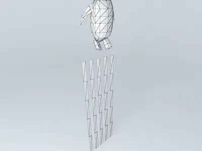 Bench penguin jumping on rainbow Free 3D model
